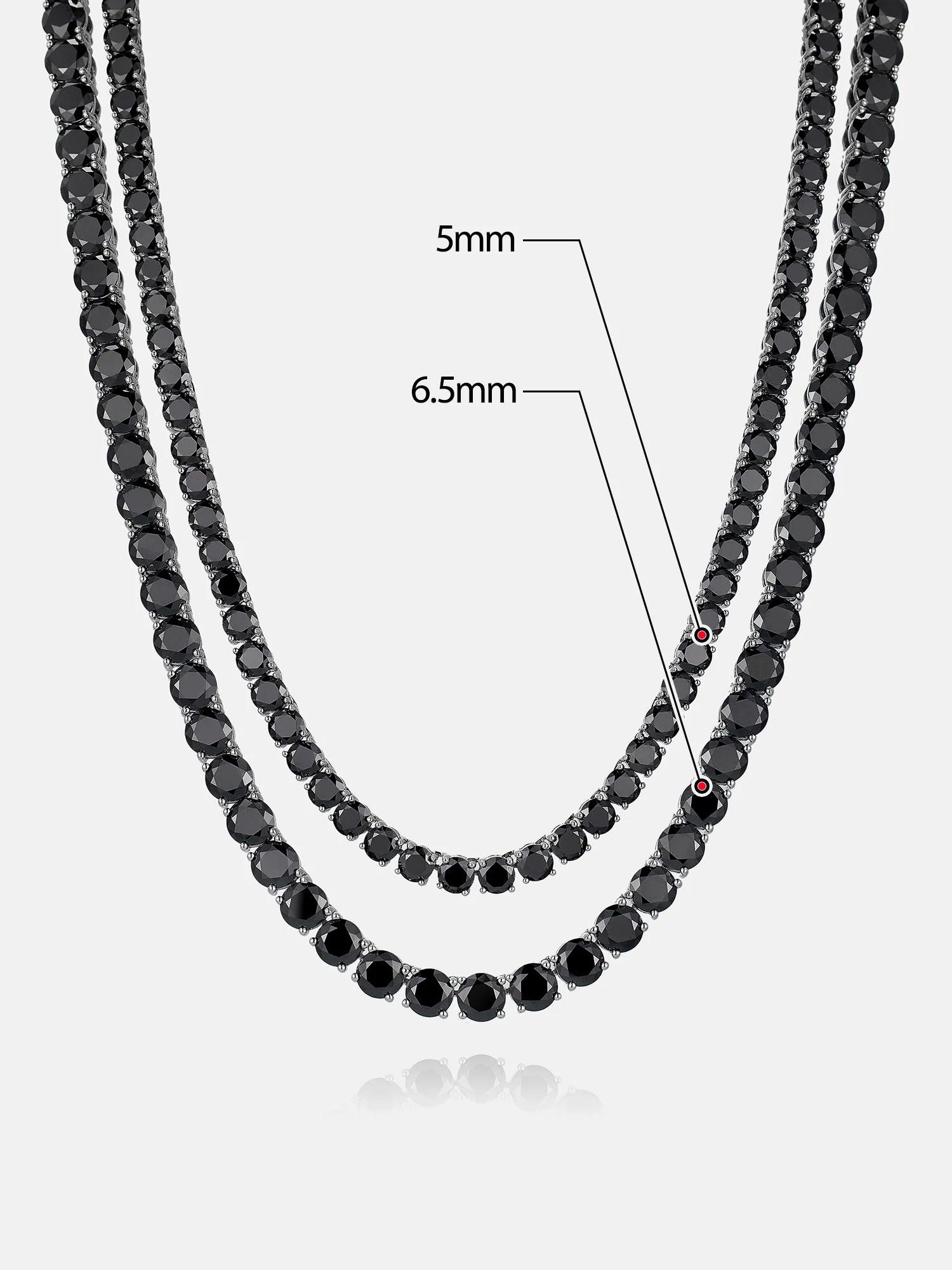 Black moissanite Tennis Chain white gold