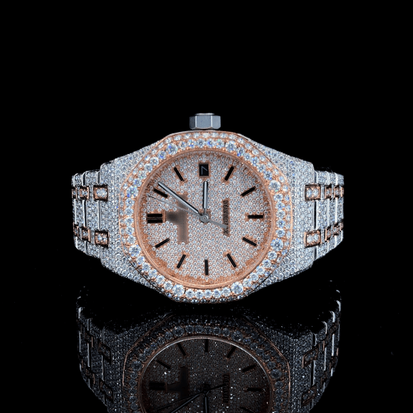 Stylish Two-tone Automatic Moissanite Watch For Men