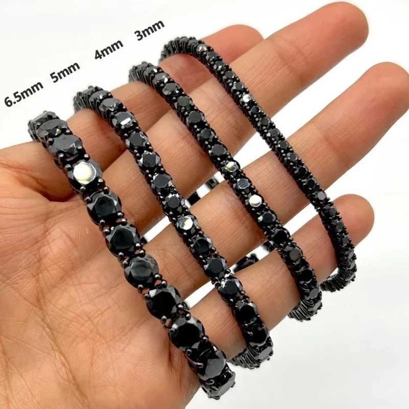 black moissanite tennis bracelet