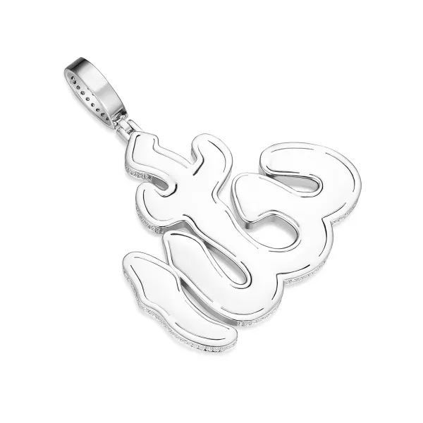 Iced Out Allah Moissanite Pendant - 925 Sterling Silver