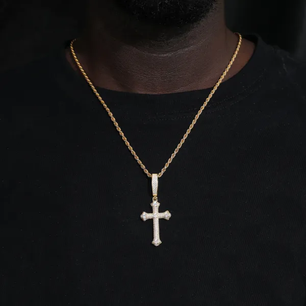 Moissanite Cross Pendant - 925 Sterling Silver - Image 2