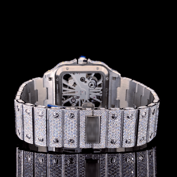 Square Model Automatic Moissanite Watch For Men – White Gold (4)