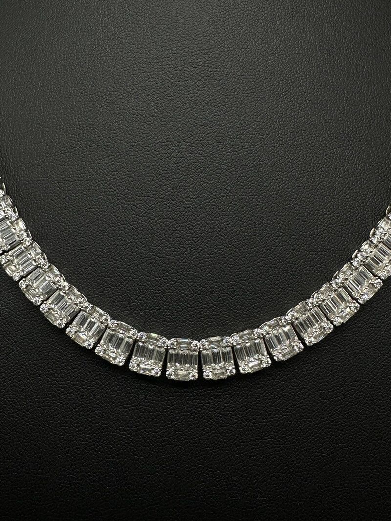 10mm Baguette Moissanite Halo Tennis Chain - 925 Silver - Image 3
