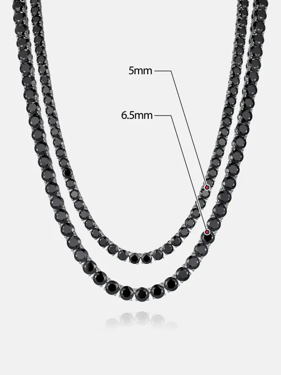 Black moissanite Tennis Chain white gold