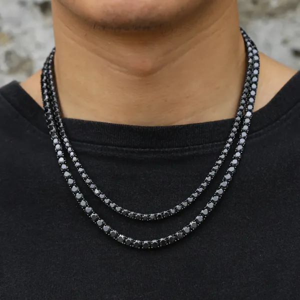 Black Moissanite Tennis Chain - 925 Silver - Image 4