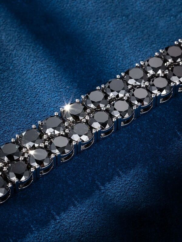 Black Moissanite Tennis Chain - 925 Silver - Image 3