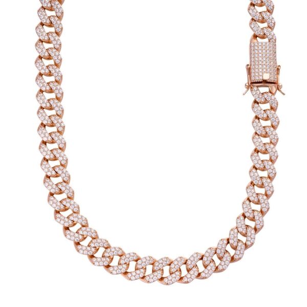 Classic Moissanite Cuban link chain - Rose Gold