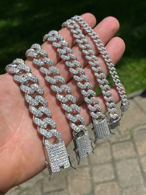 Classic Moissanite Cuban link chain - 925 Sterling Silver - Image 5