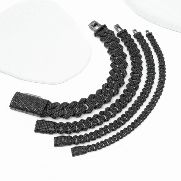 black moissanite cuban link bracelet 2