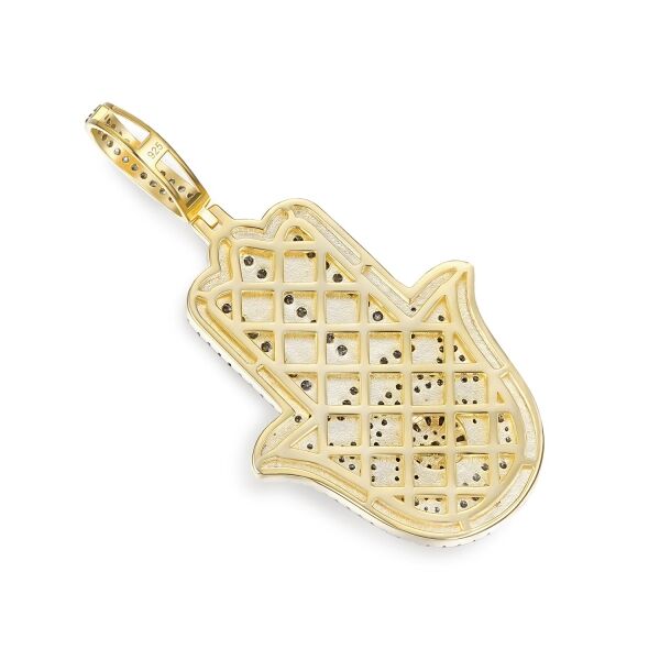 Iced Out Hamsa Evil Eye Moissanite Pendant
