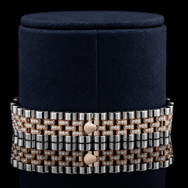 Green Dial Two Tone Minimal Moissanite Watch (4)